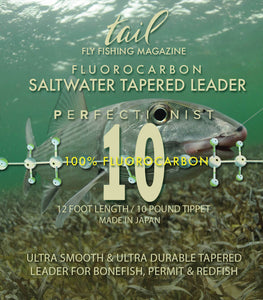 Saltwater fly fishing leaders - 12 foot fluorocarbon leaders for saltwater species
