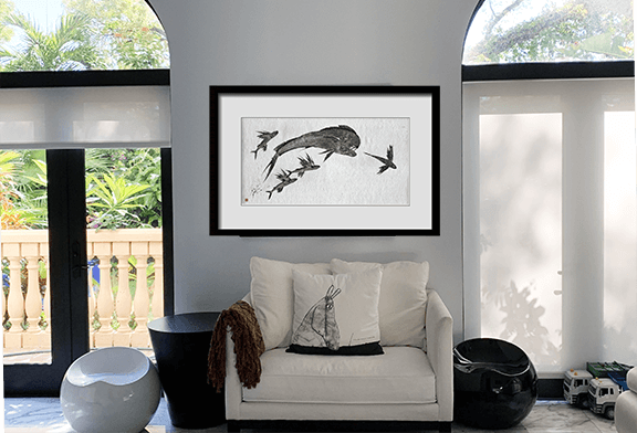 "Singled Out" Limited Edition Gyotaku by Dwight Hwang - Tail Magazine Fly Shop