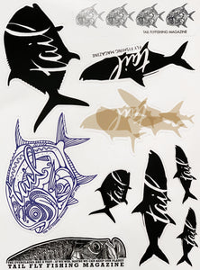 Complete Sheet of Stickers - Tail Magazine Fly Shop