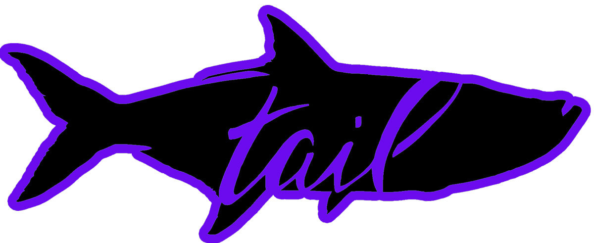 Tarpon Sticker - Black and Purple - Tail Magazine Fly Shop