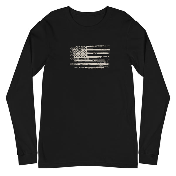 US Flag Shirt - Long Sleeve (tan graphic) - Tail Magazine Fly Shop