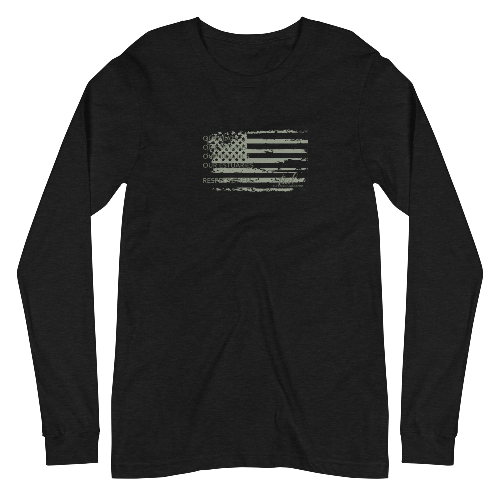 US Flag Shirt - Long Sleeves - Olive - Tail Magazine Fly Shop