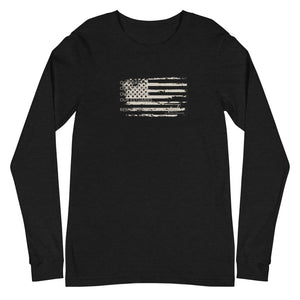 US Flag Shirt - Long Sleeve (tan graphic) - Tail Magazine Fly Shop