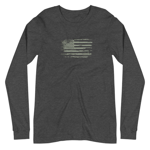 US Flag Shirt - Long Sleeves - Olive - Tail Magazine Fly Shop