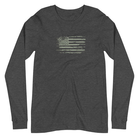 US Flag Shirt - Long Sleeves - Olive - Tail Magazine Fly Shop