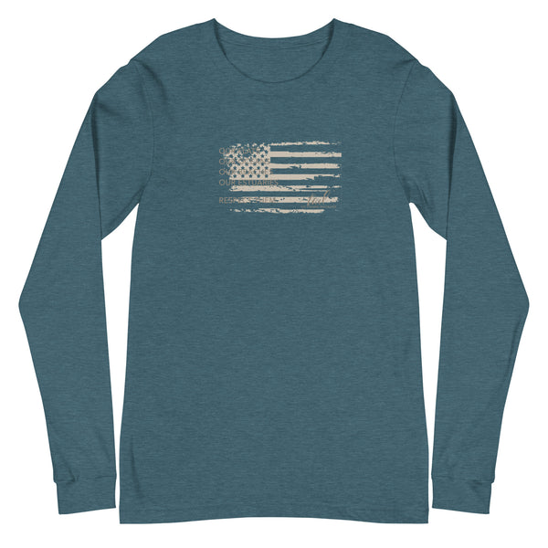 US Flag Shirt - Long Sleeve (tan graphic) - Tail Magazine Fly Shop