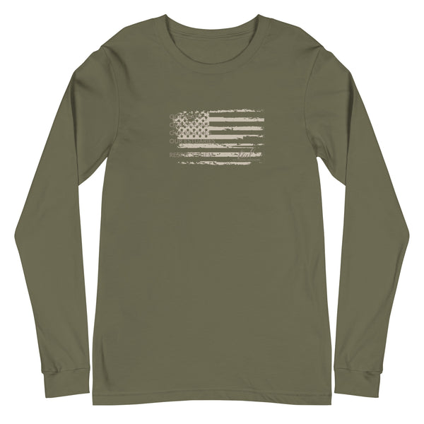 US Flag Shirt - Long Sleeve (tan graphic) - Tail Magazine Fly Shop
