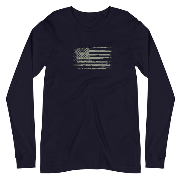 US Flag Shirt - Long Sleeves - Olive - Tail Magazine Fly Shop