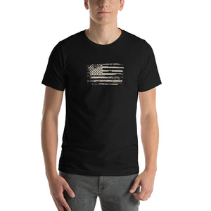 US Flag shirt - Short Sleeved (tan graphic) - Tail Magazine Fly Shop