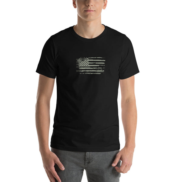 US Flag Shirt - Short Sleeved (olive graphic) - Tail Magazine Fly Shop