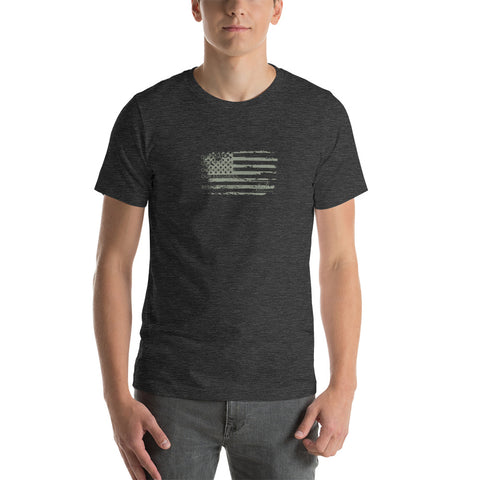 US Flag Shirt - Short Sleeved (olive graphic) - Tail Magazine Fly Shop
